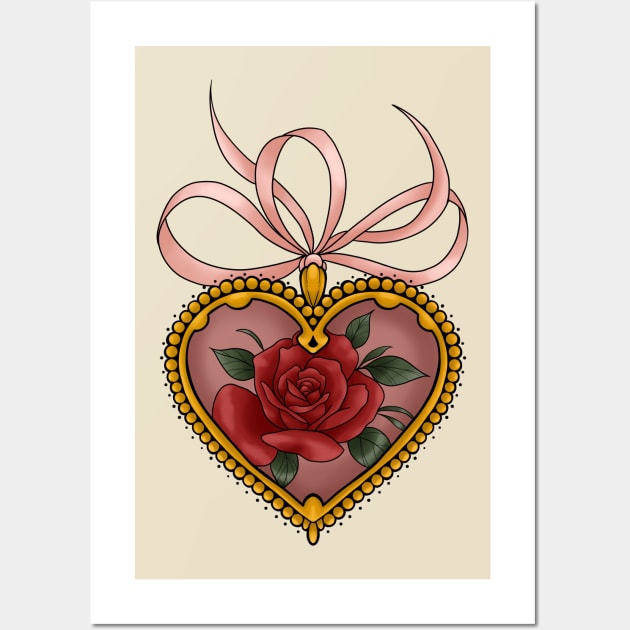 rose locket Wall Art by Gekko and the Samurai 